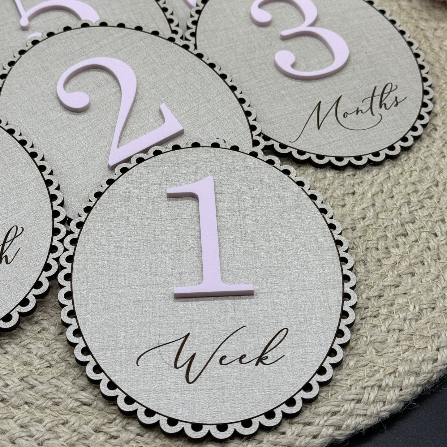 "Linen and Lace" Baby Girl Milestone Photo Prop