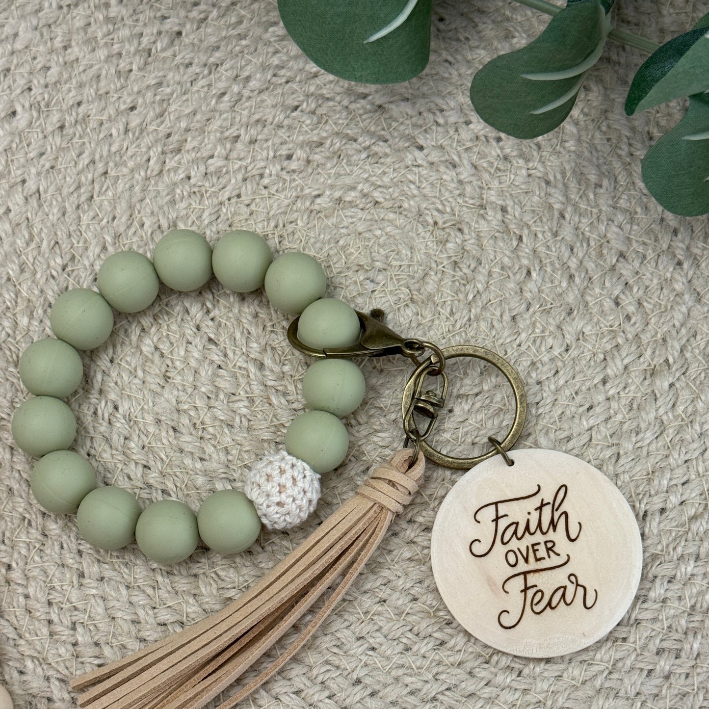 Faith over Fear Keychain Wristlet