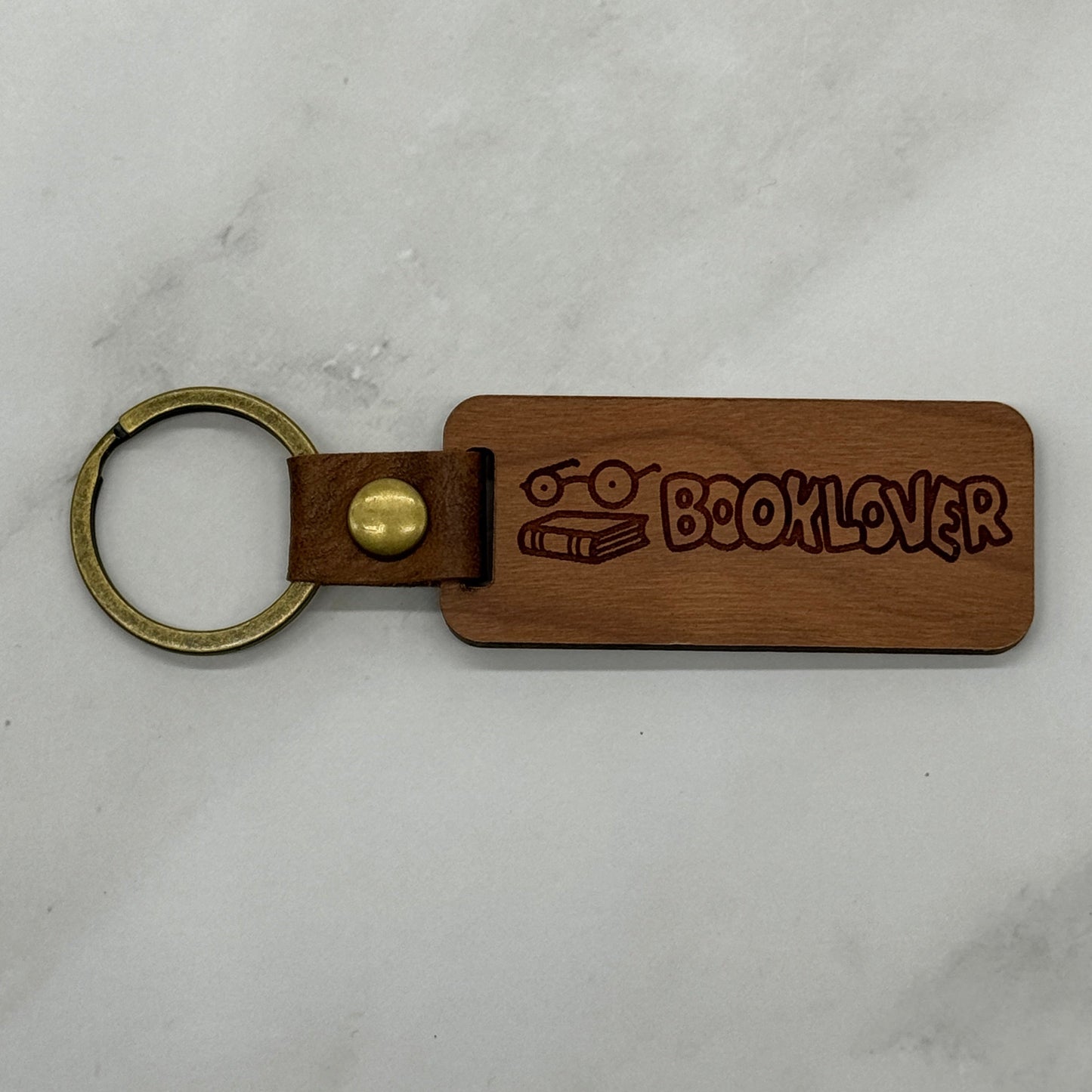 Booklover Wooden Keychain