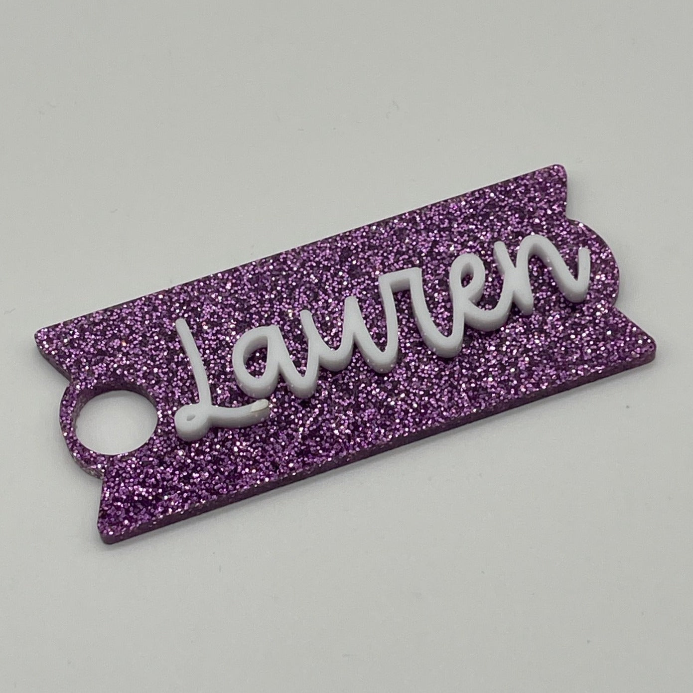 Glitter Acrylic Tumbler Name Tag