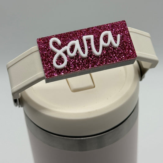 Glitter Handle Tumbler Name Tags