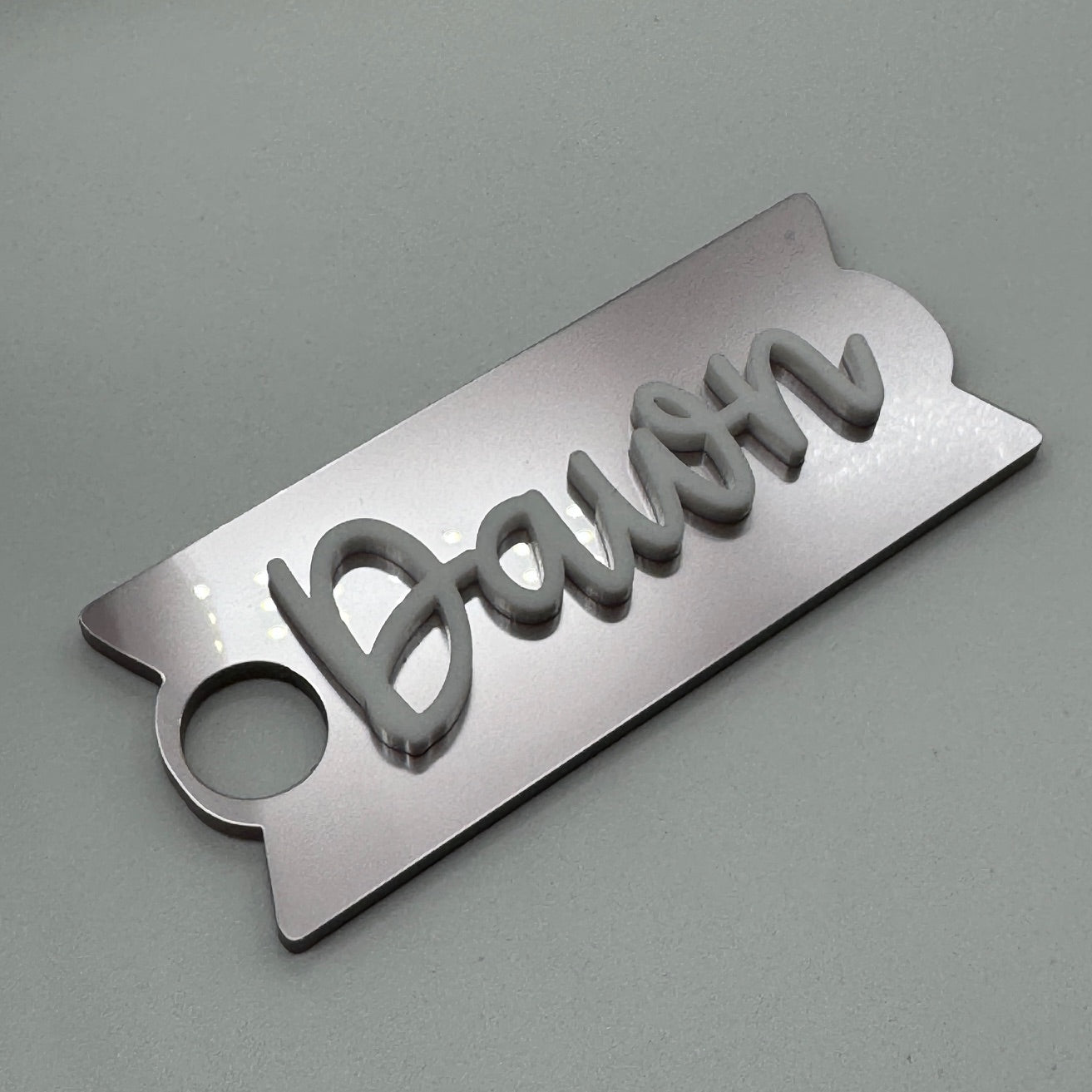 Metallic Acrylic Tumbler Name Tag