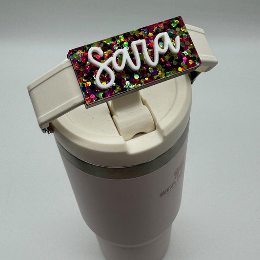 Confetti Dots Handled Tumbler Name Tag