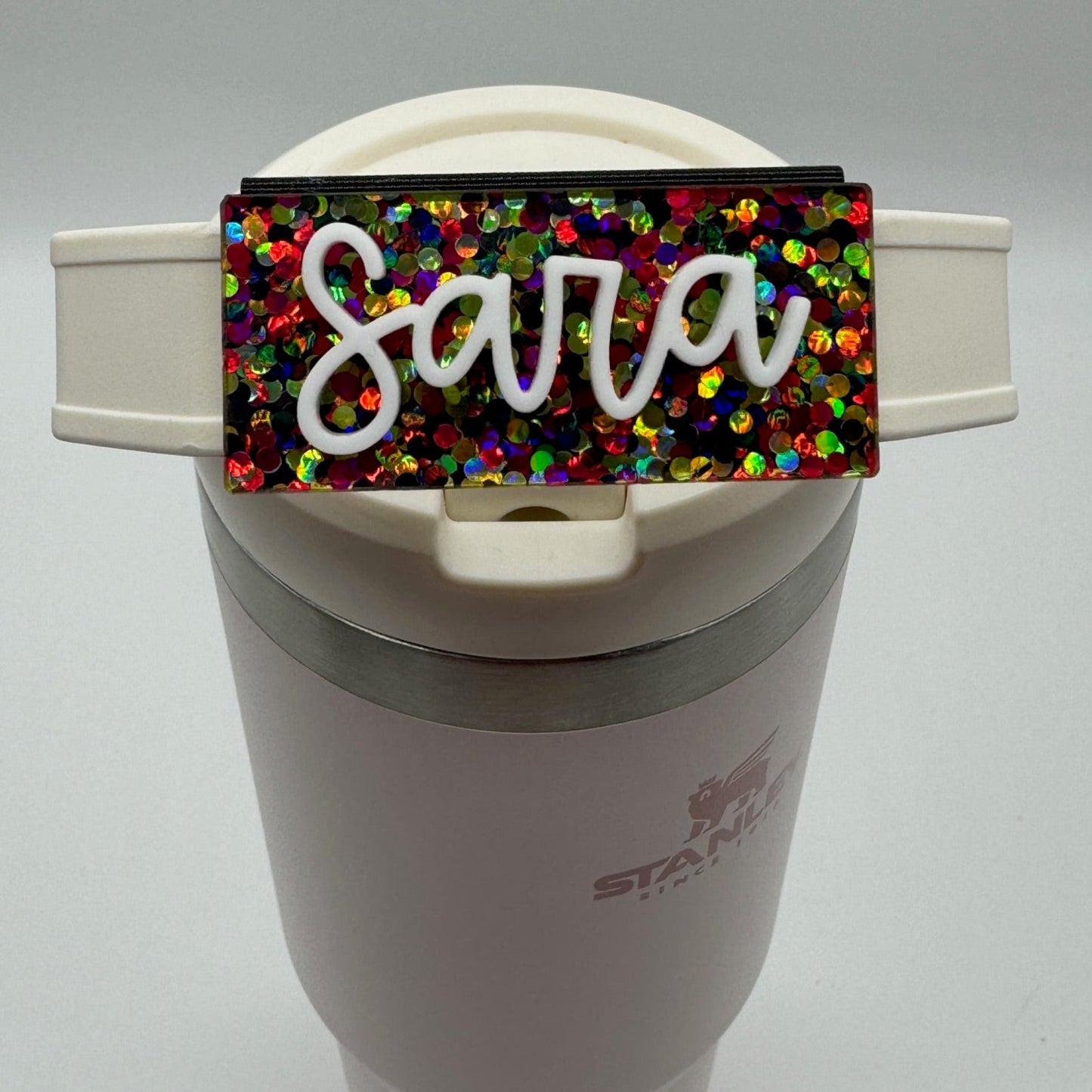 Confetti Dots Handled Tumbler Name Tag