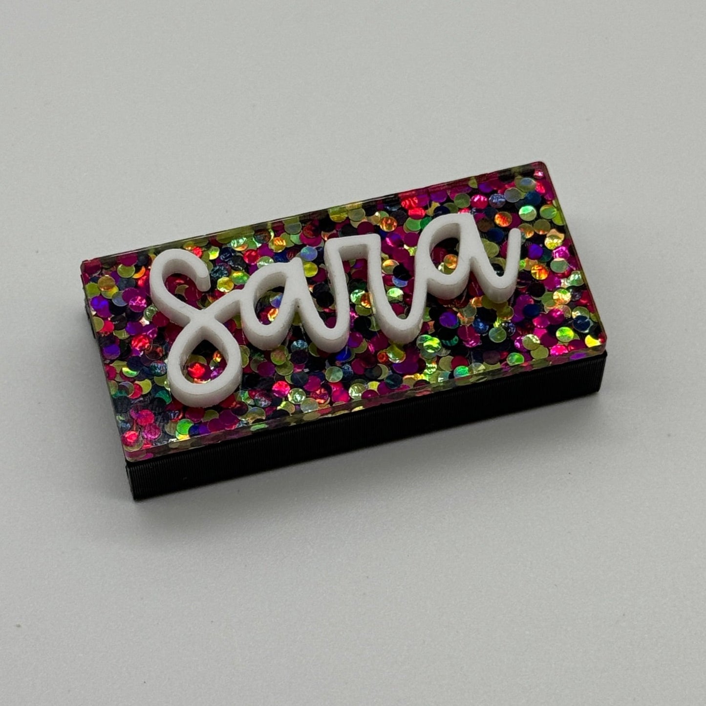 Confetti Dots Handled Tumbler Name Tag