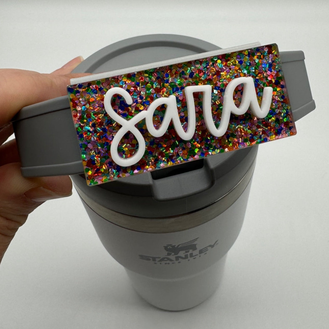 Candy Confetti Handled Tumbler Name Tag