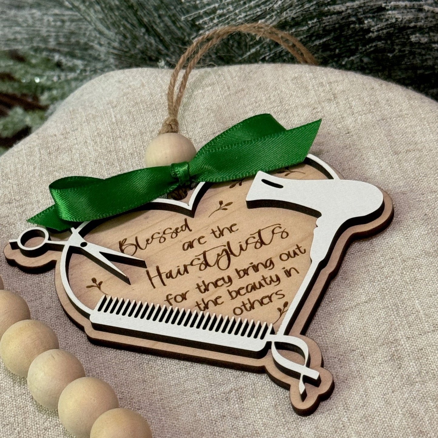 Heart Shaped Hair Stylist Ornament