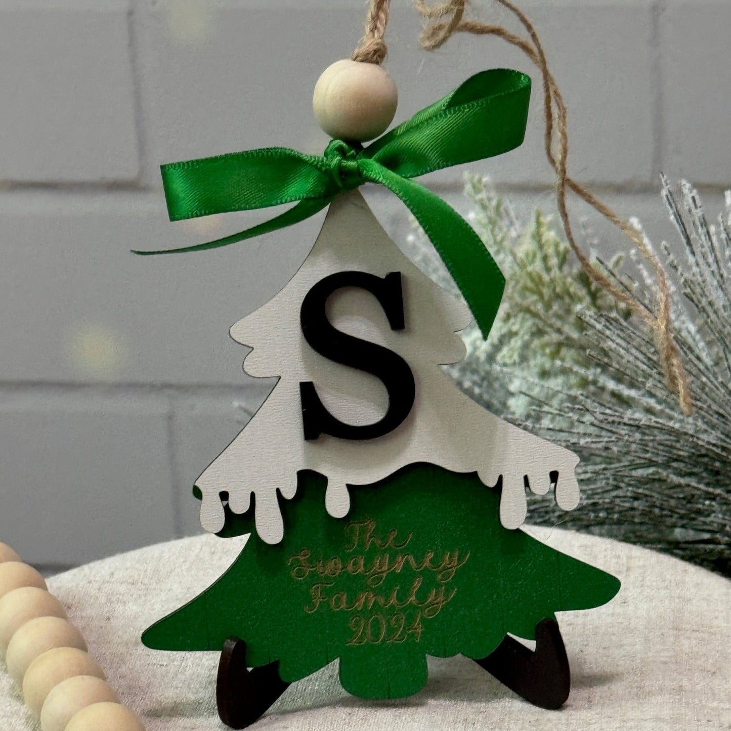 Personalized Christmas Tree Monogram Ornament