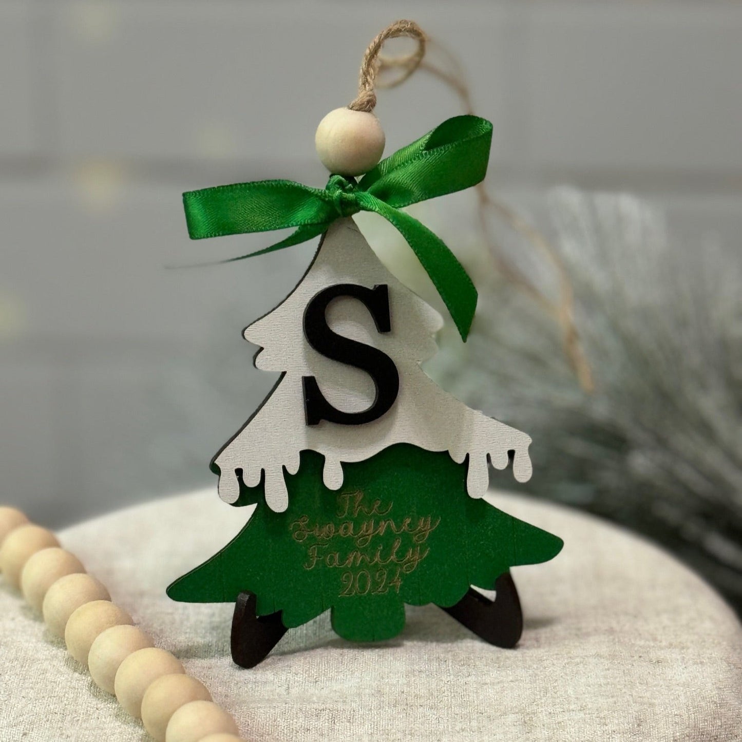 Personalized Christmas Tree Monogram Ornament