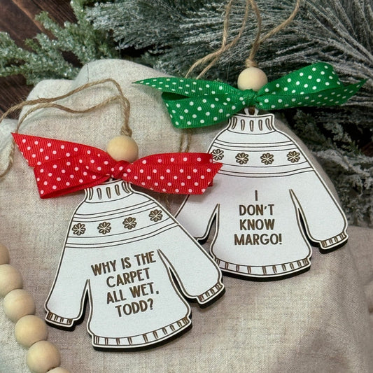 Funny Christmas Sweater Ornament Set