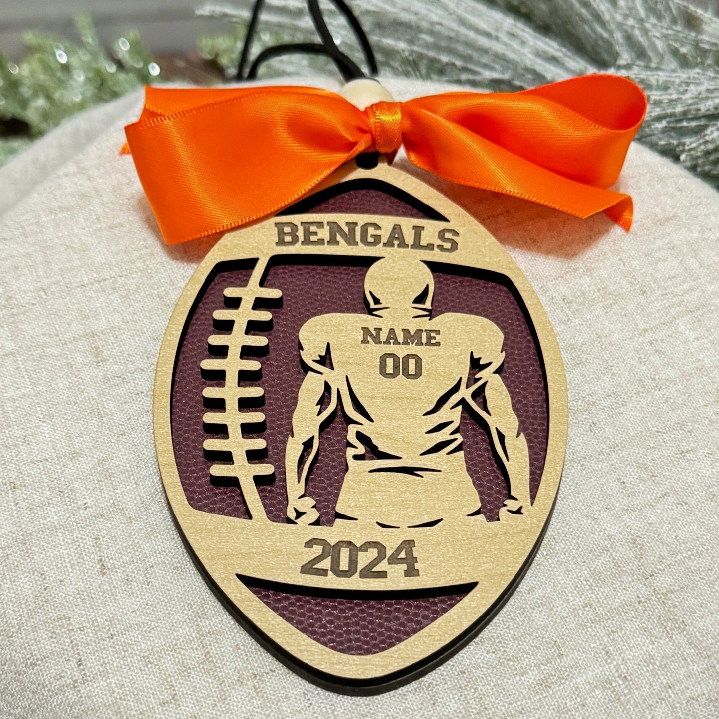 Personalized Football Player Ornament