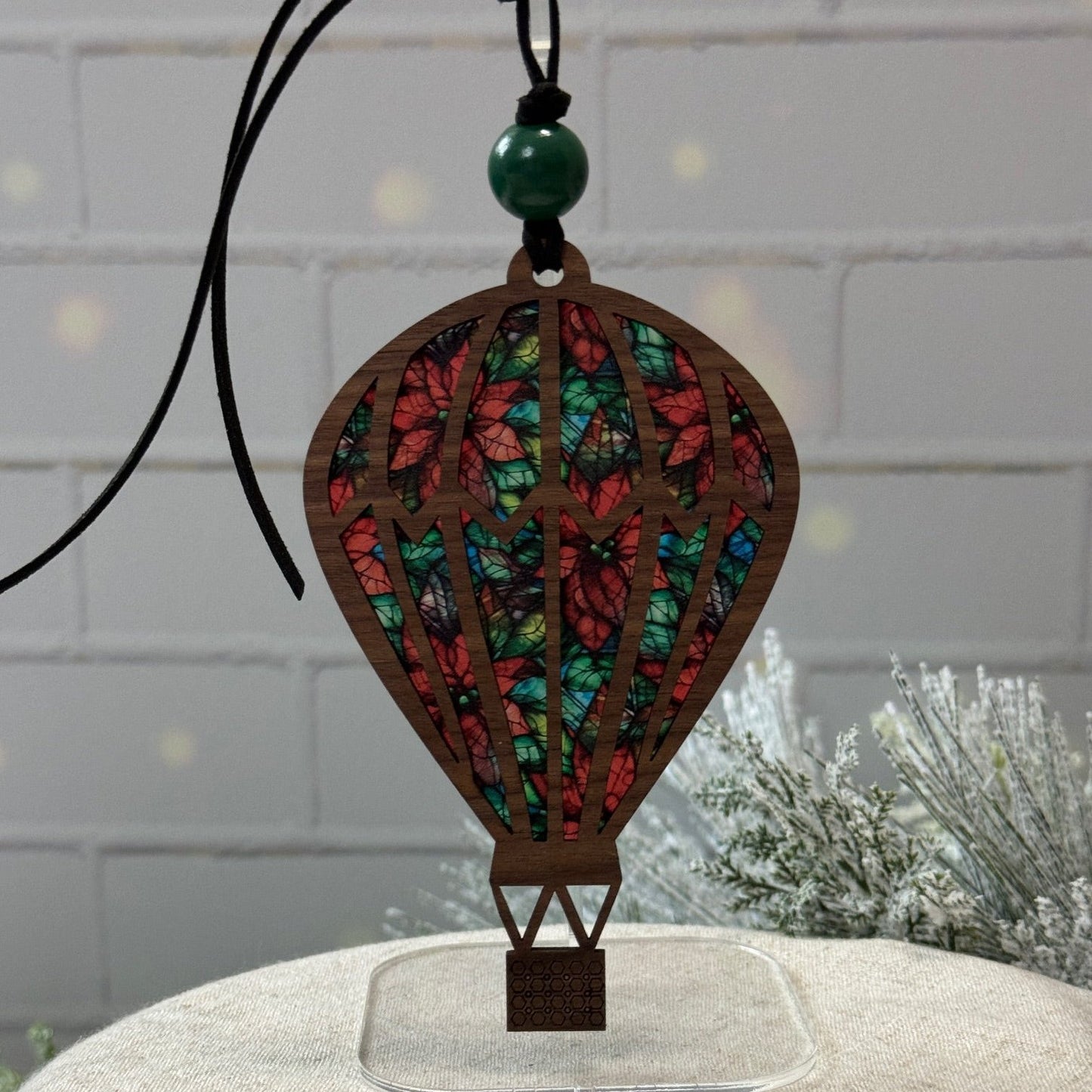 "Stained Glass" Look Hot Air Balloon Ornament / Sun Catcher