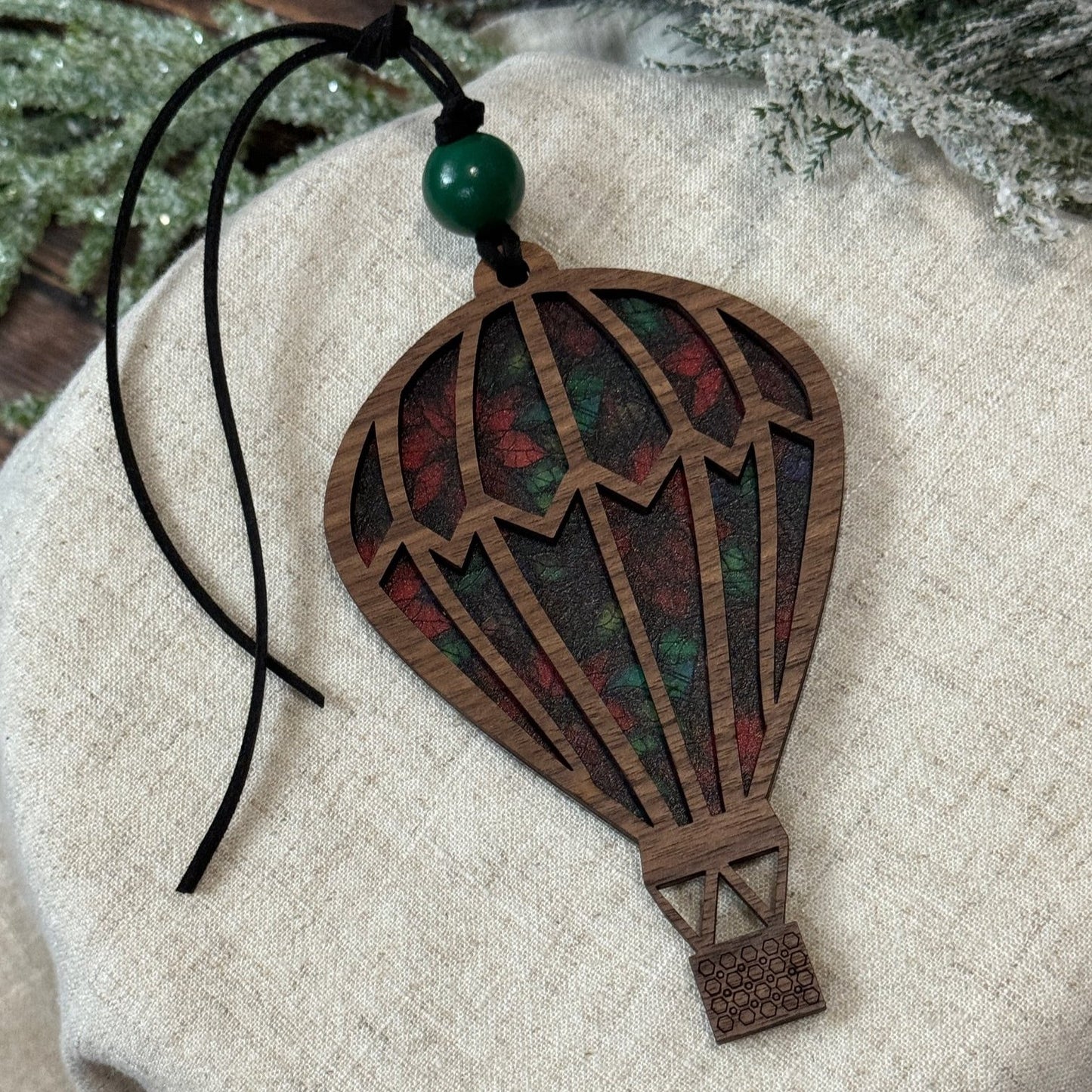 "Stained Glass" Look Hot Air Balloon Ornament / Sun Catcher