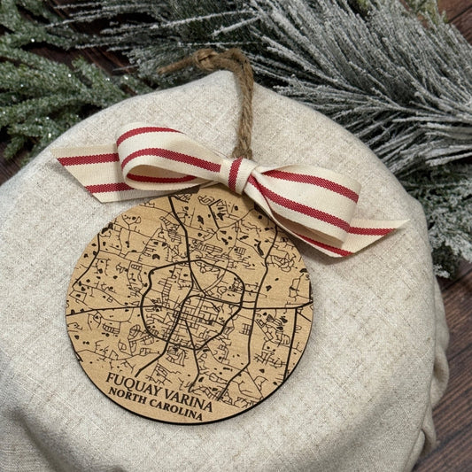 Fuquay Varina Town Map Ornament