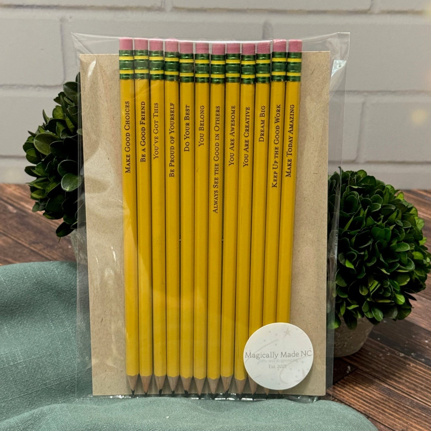 Set of 12 Inspirational Pencils or Personalized Pencils