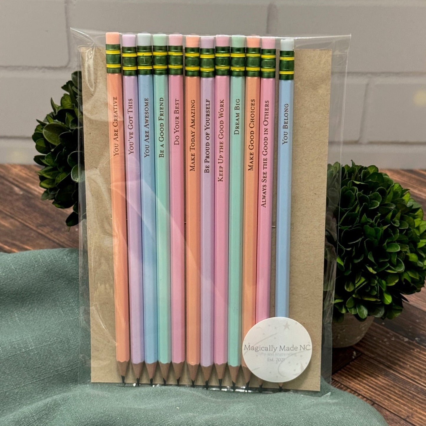 Set of 12 Inspirational Pencils or Personalized Pencils