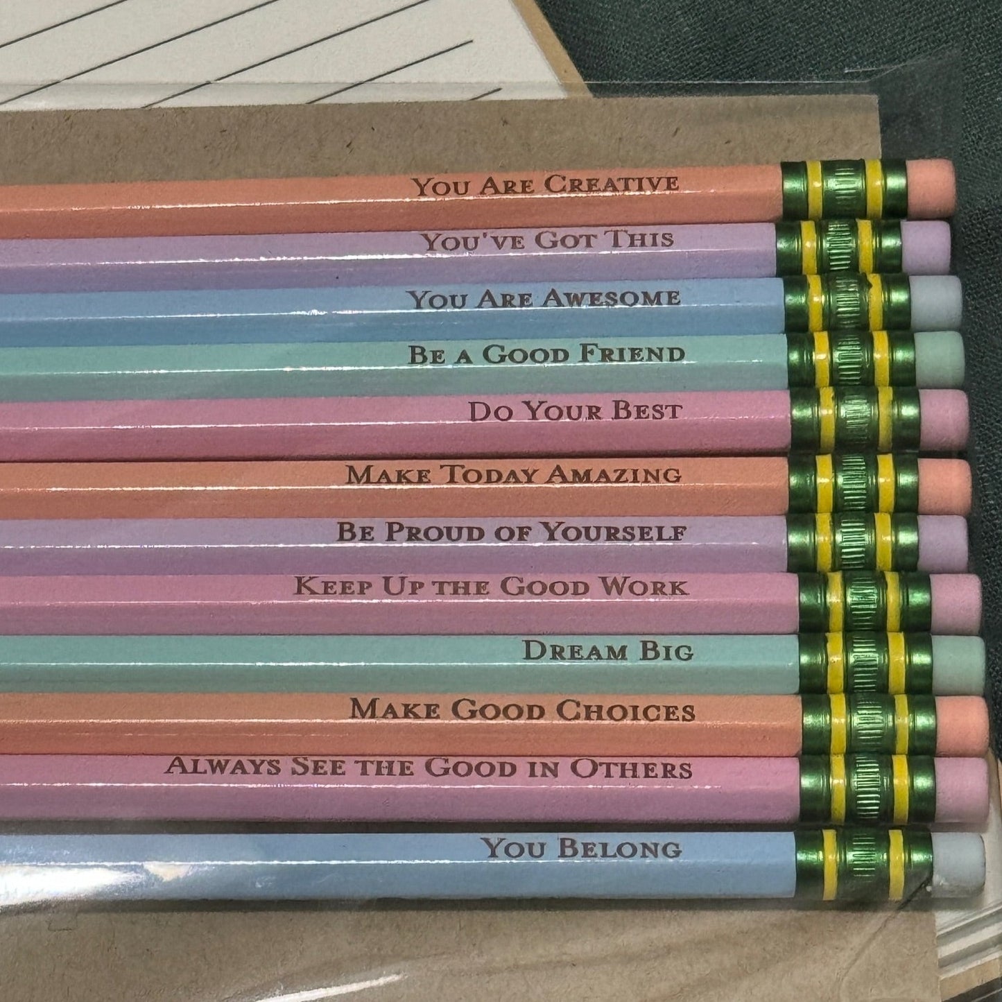 Set of 12 Inspirational Pencils or Personalized Pencils