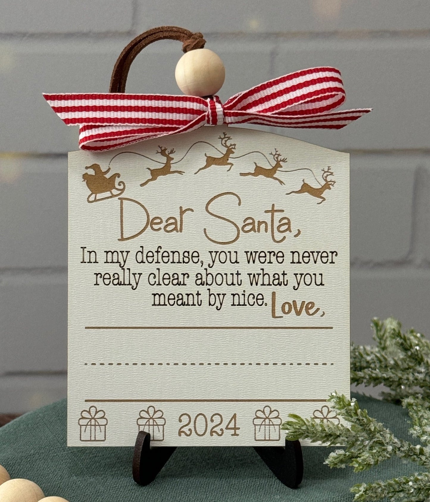 Santa Letter Ornament | Handwriting Keepsake Ornament